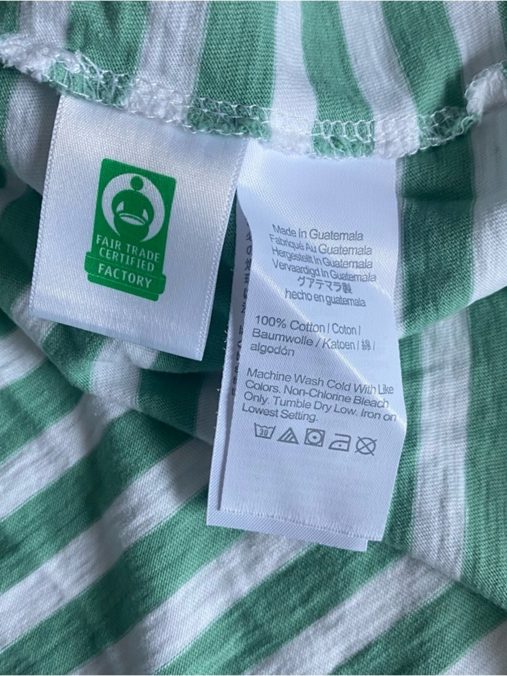 J. Crew Factory Green & White Striped Crewneck Tee XXL - Picture 4 of 6